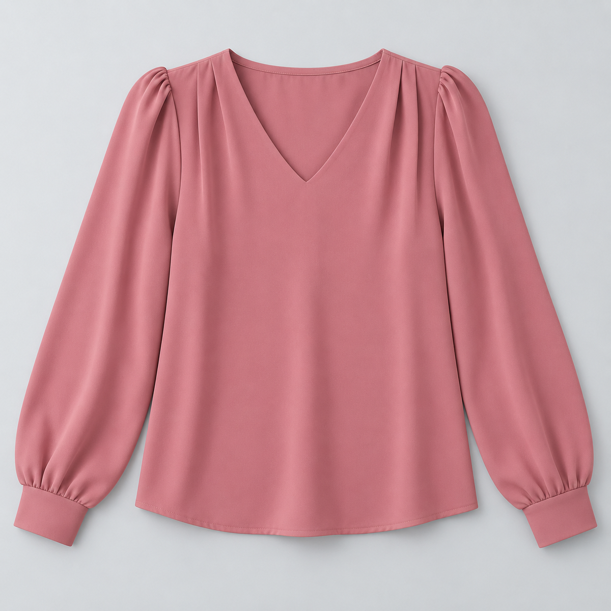 Women's V-Neck Puff Sleeve Blouse