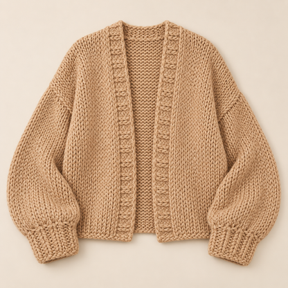 Women's Chunky Knit Open-Front Cardigan