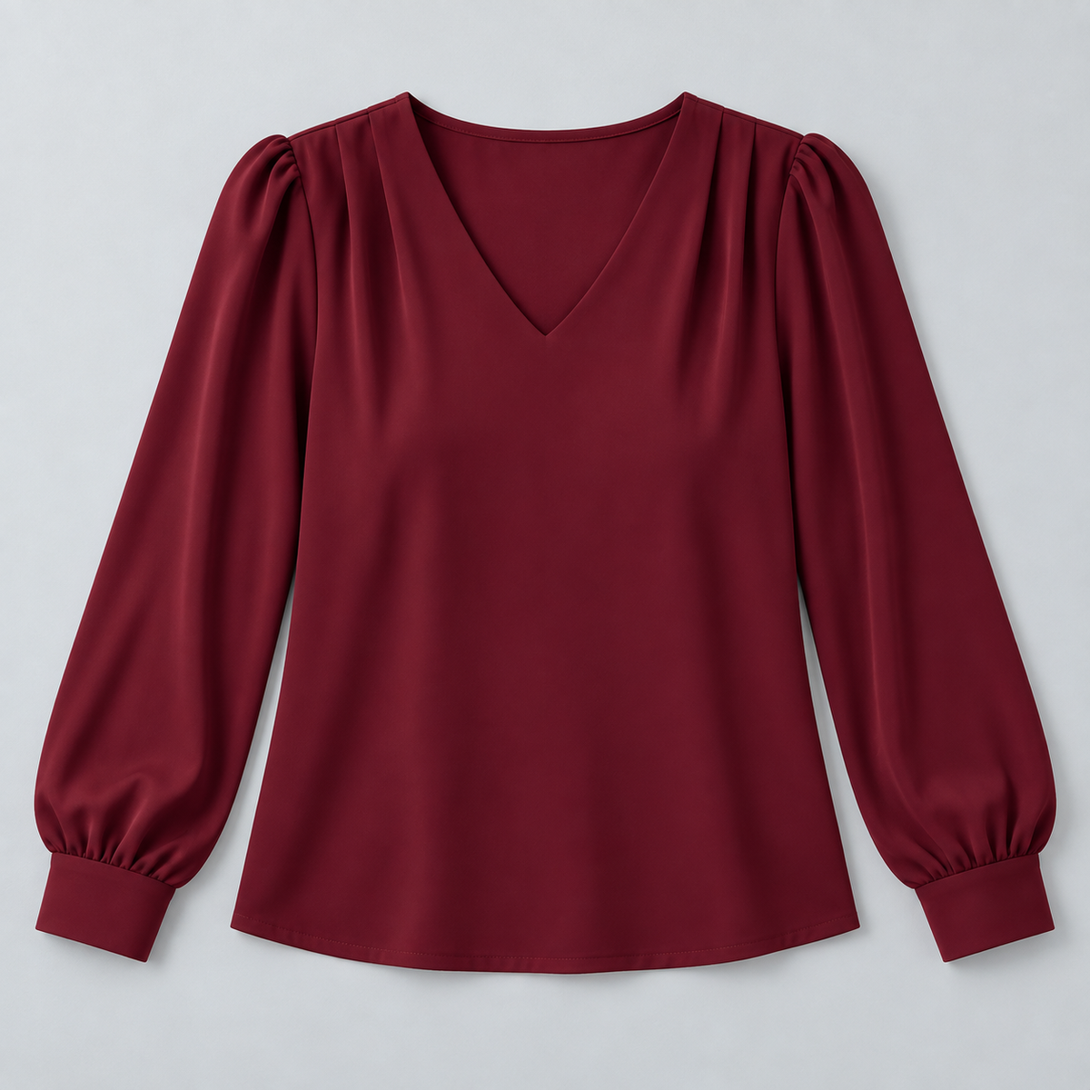 Women's V-Neck Puff Sleeve Blouse