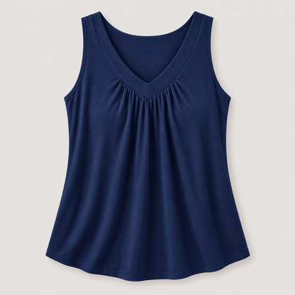 Women’s Gathered V-Neck Sleeveless Top