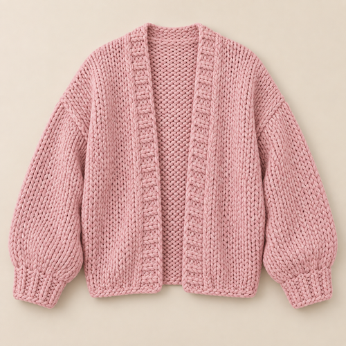 Women's Chunky Knit Open-Front Cardigan