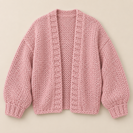 Women's Chunky Knit Open-Front Cardigan