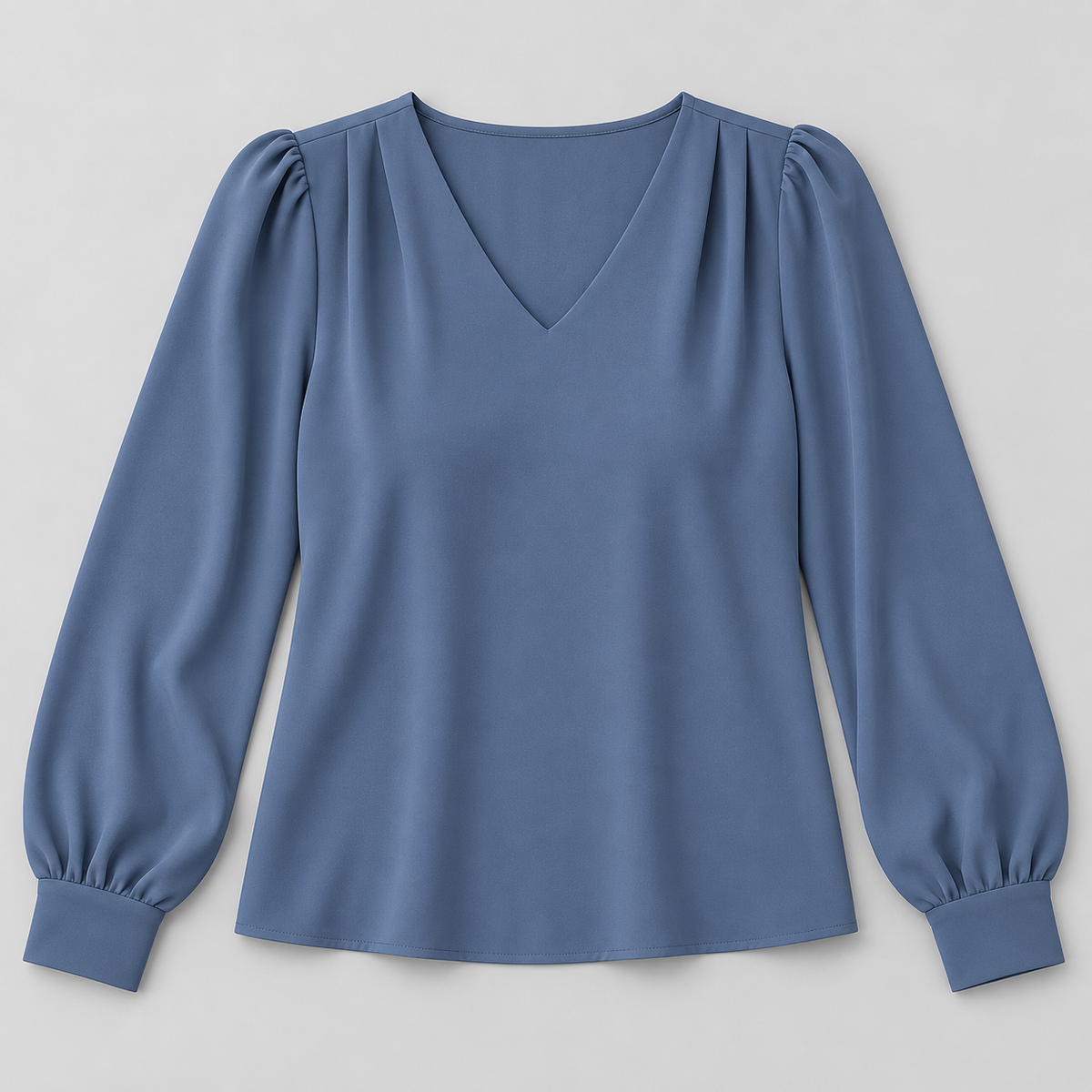 Women's V-Neck Puff Sleeve Blouse