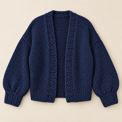 Women's Chunky Knit Open-Front Cardigan