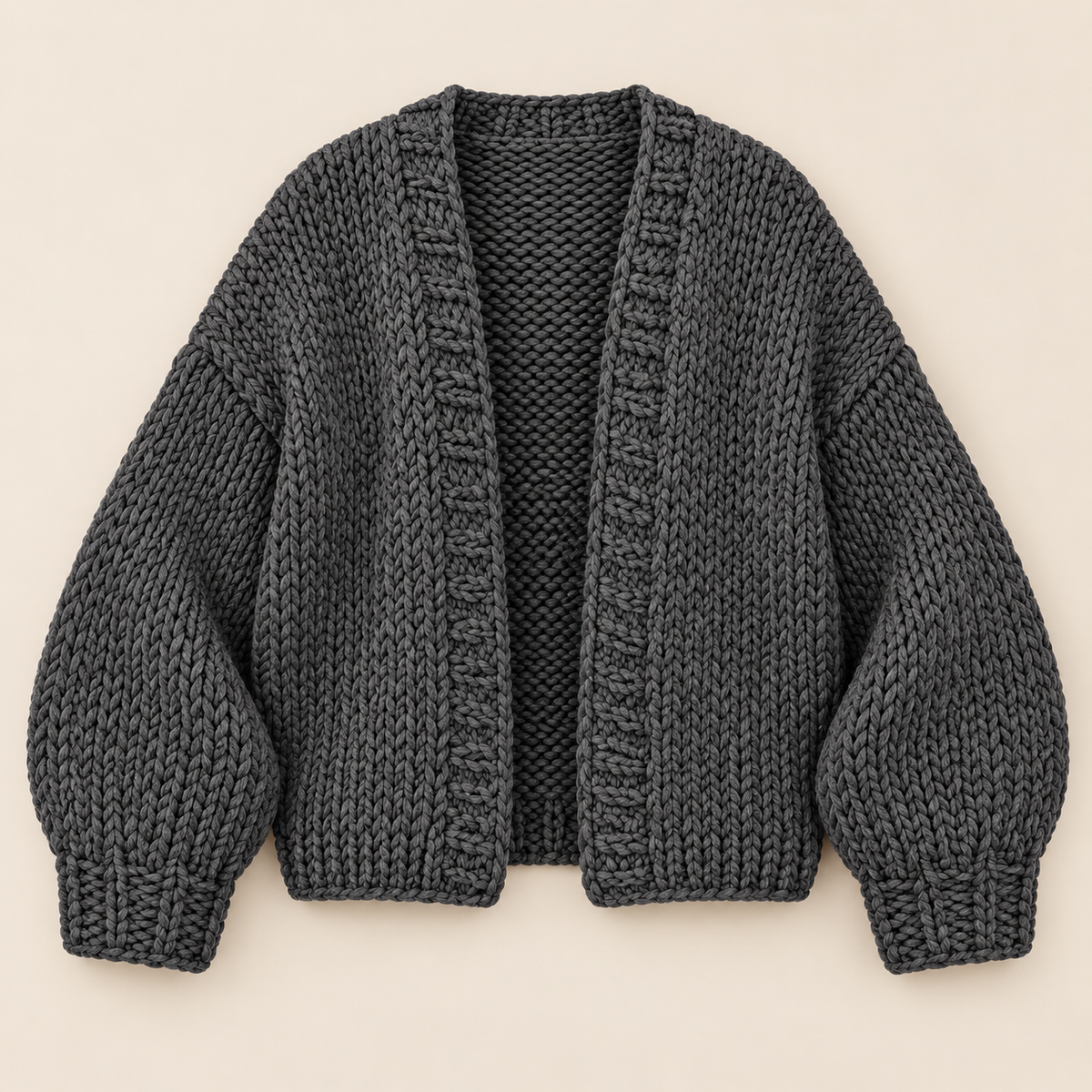 Women's Chunky Knit Open-Front Cardigan