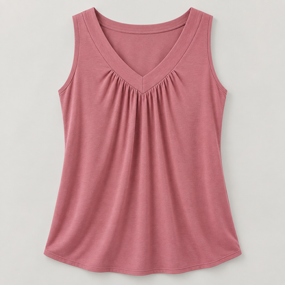 Women’s Gathered V-Neck Sleeveless Top